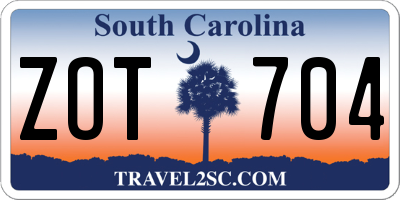 SC license plate ZOT704