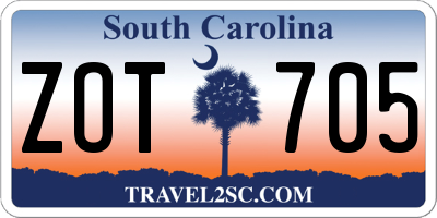 SC license plate ZOT705