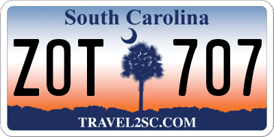 SC license plate ZOT707