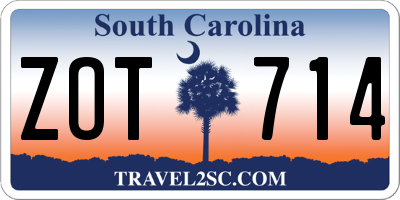 SC license plate ZOT714