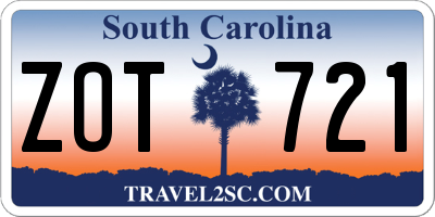 SC license plate ZOT721