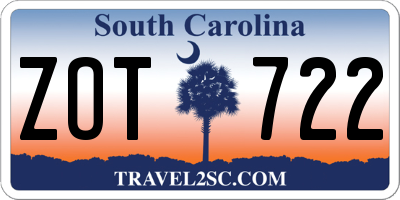 SC license plate ZOT722