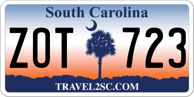 SC license plate ZOT723