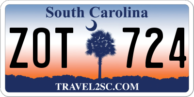 SC license plate ZOT724