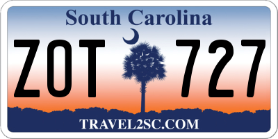 SC license plate ZOT727