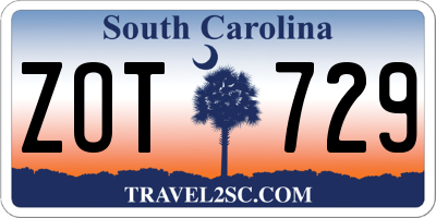 SC license plate ZOT729