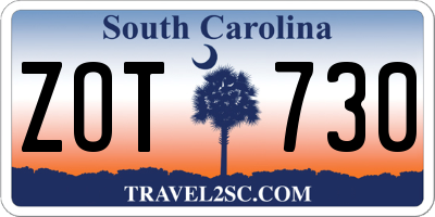SC license plate ZOT730