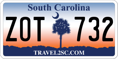 SC license plate ZOT732