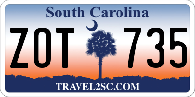 SC license plate ZOT735