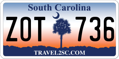 SC license plate ZOT736