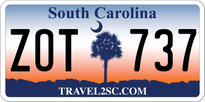 SC license plate ZOT737