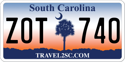 SC license plate ZOT740