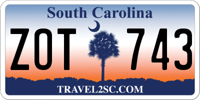 SC license plate ZOT743