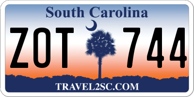 SC license plate ZOT744