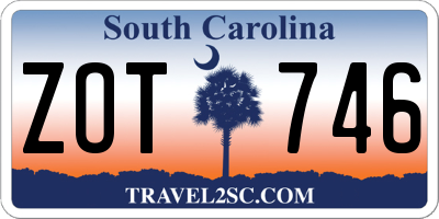 SC license plate ZOT746