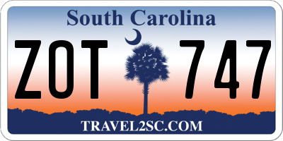SC license plate ZOT747