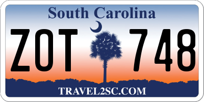 SC license plate ZOT748