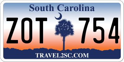 SC license plate ZOT754