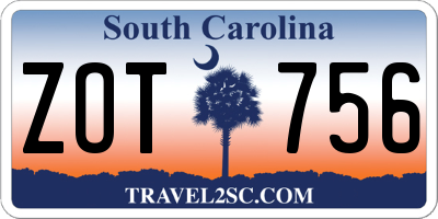 SC license plate ZOT756