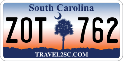 SC license plate ZOT762
