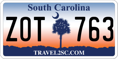 SC license plate ZOT763