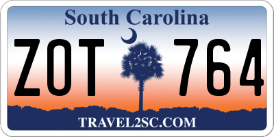SC license plate ZOT764