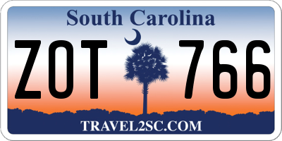 SC license plate ZOT766