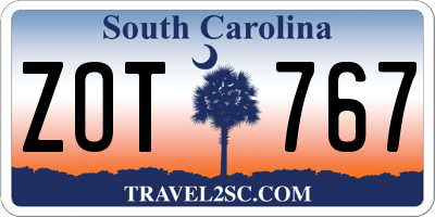 SC license plate ZOT767