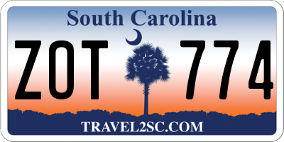 SC license plate ZOT774