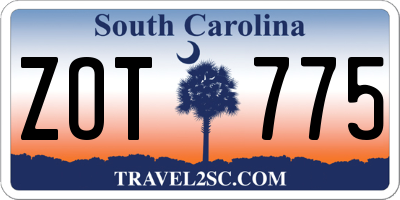 SC license plate ZOT775