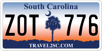 SC license plate ZOT776