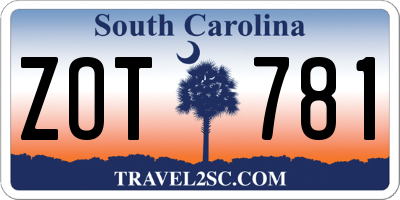 SC license plate ZOT781