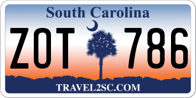 SC license plate ZOT786