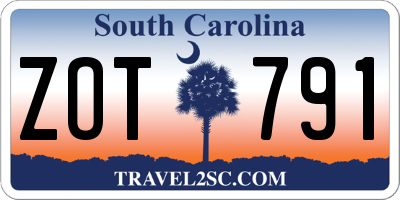 SC license plate ZOT791