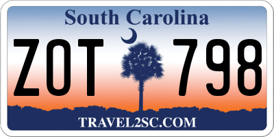 SC license plate ZOT798