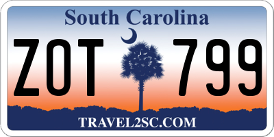 SC license plate ZOT799