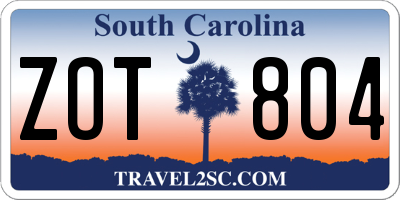 SC license plate ZOT804