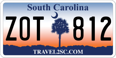 SC license plate ZOT812