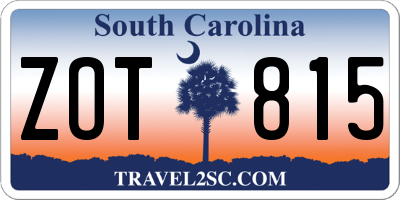 SC license plate ZOT815