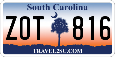 SC license plate ZOT816