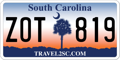 SC license plate ZOT819
