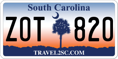 SC license plate ZOT820