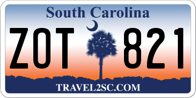 SC license plate ZOT821