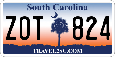 SC license plate ZOT824