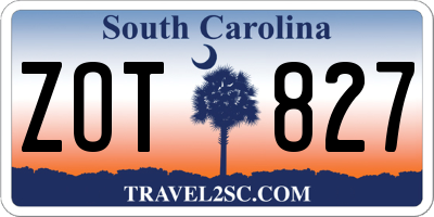 SC license plate ZOT827