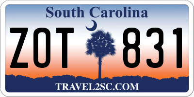 SC license plate ZOT831