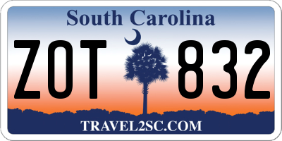 SC license plate ZOT832