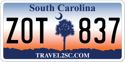SC license plate ZOT837
