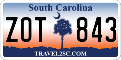 SC license plate ZOT843