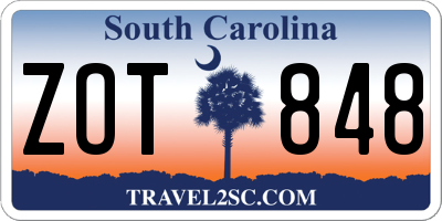 SC license plate ZOT848